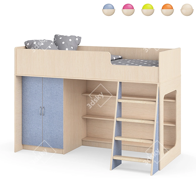 Legenda K36 Kids Modular Bed 3D model image 6