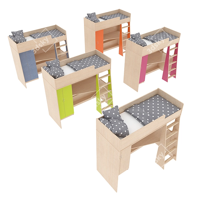 Legenda K37 Kids Modular Loft Bed 3D model image 3