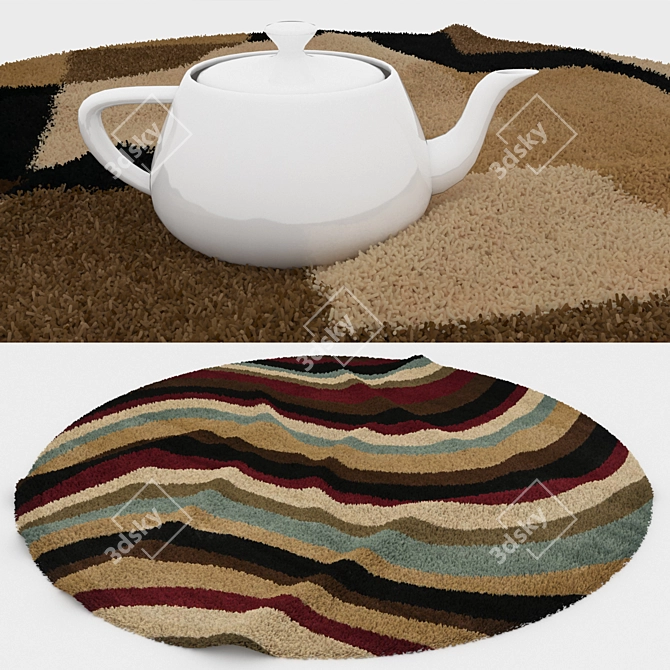 Round Carpets Set: Versatile and Realistic 3D model image 3