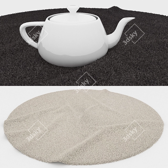 Round Carpets Set - Variety and Realism 3D model image 3