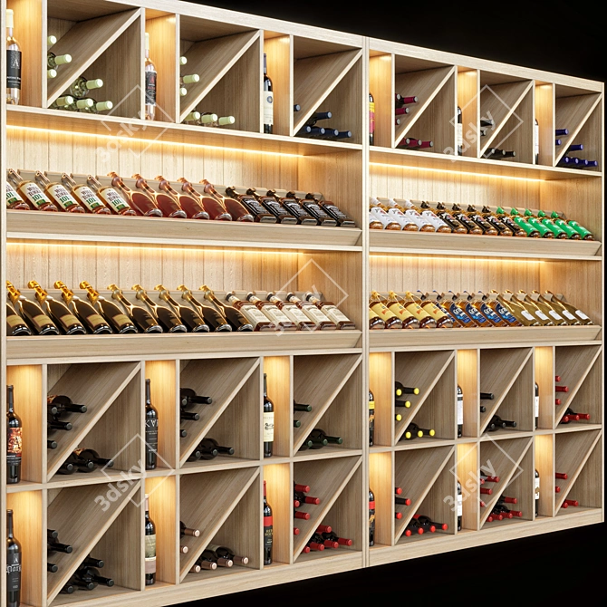 Modern Wine Shelf for Stylish Storage 3D model image 5