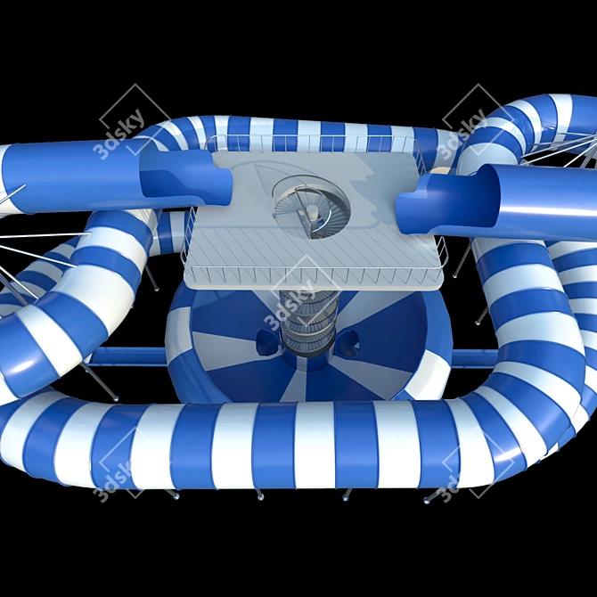 Thrilling Water Slide Experience 3D model image 2