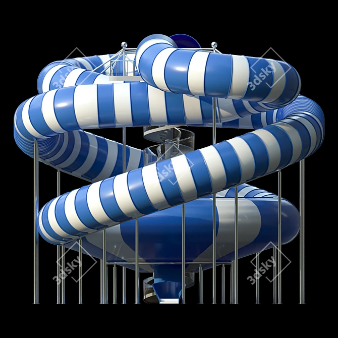 Thrilling Water Slide Experience 3D model image 3