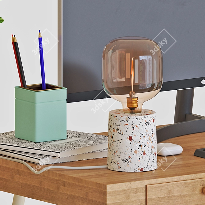 Terrazzo Table Lamp Set 3D model image 2