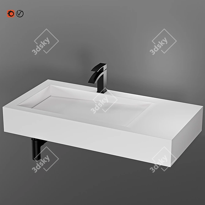 Sleek Custom DuPont Basin 3D model image 2