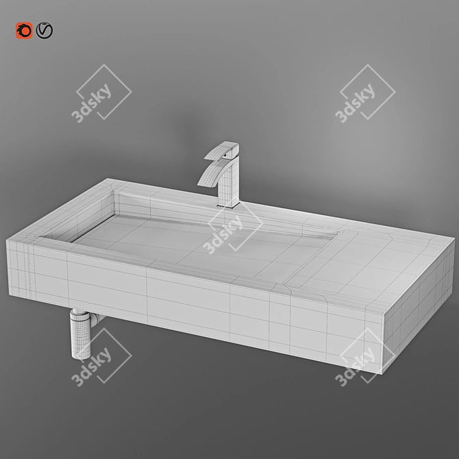 Sleek Custom DuPont Basin 3D model image 3