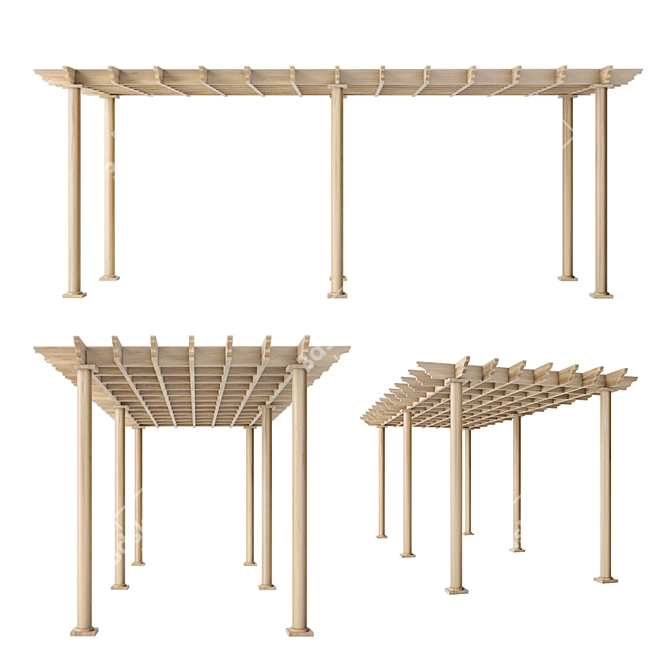 Modern Pergola PB: Sleek Design, Impressive Size 3D model image 1