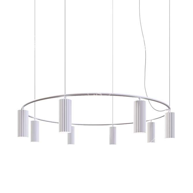 Elegant Donna P (XL) White Chandelier 3D model image 1