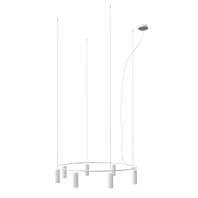 Elegant Donna P (XL) White Chandelier 3D model image 2