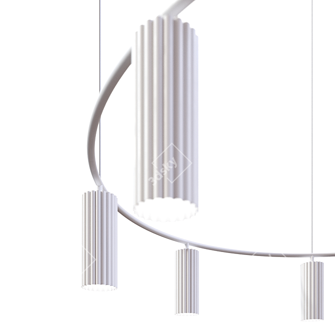 Elegant Donna P (XL) White Chandelier 3D model image 4