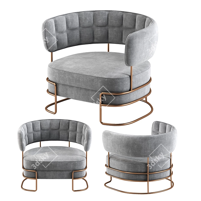 Elegant Madison Armchair: Stylish Comfort for Any Space 3D model image 2