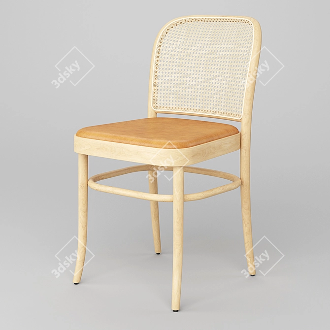 Vintage Hoffmann Chair No. 811 3D model image 2