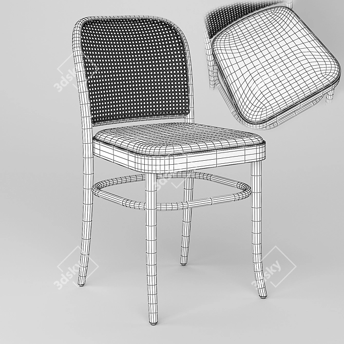 Vintage Hoffmann Chair No. 811 3D model image 5