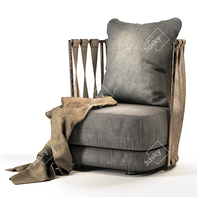 Elegant Armchair with Vray Rendering 3D model image 1