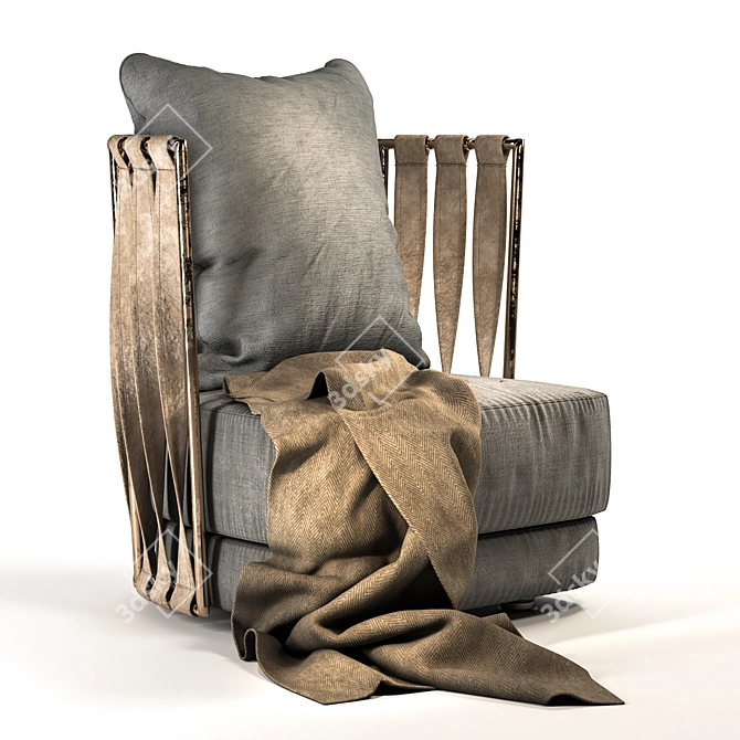 Elegant Armchair with Vray Rendering 3D model image 2