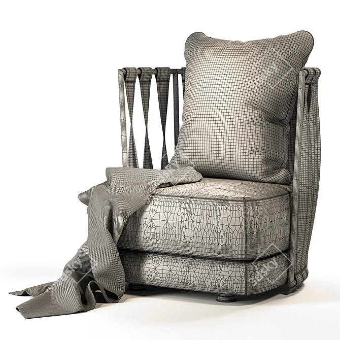 Elegant Armchair with Vray Rendering 3D model image 4