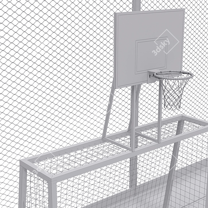 Versatile Fenced Sport Zone 3D model image 3