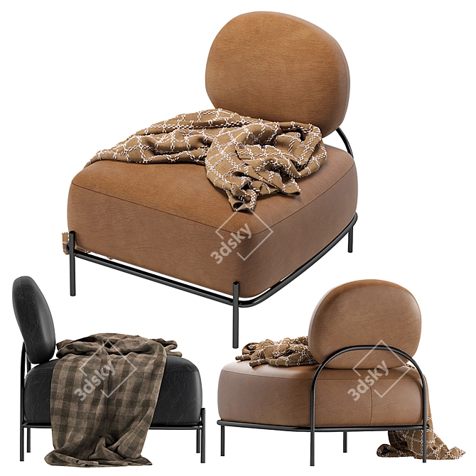 Luxury Leather Armchair: Pawai 3D model image 3