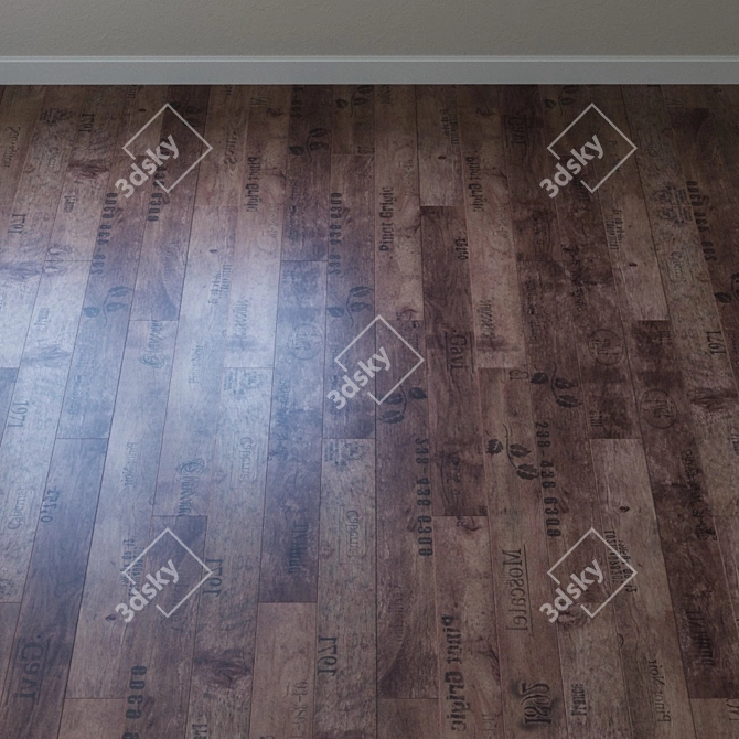 Rustic Vintage Parquet Flooring 3D model image 2