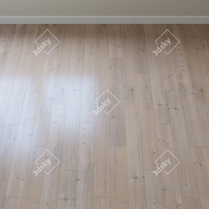 Rustic Pine Parquet Flooring 3D model image 2