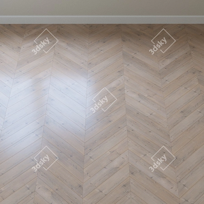 Rustic Pine Parquet Flooring 3D model image 4