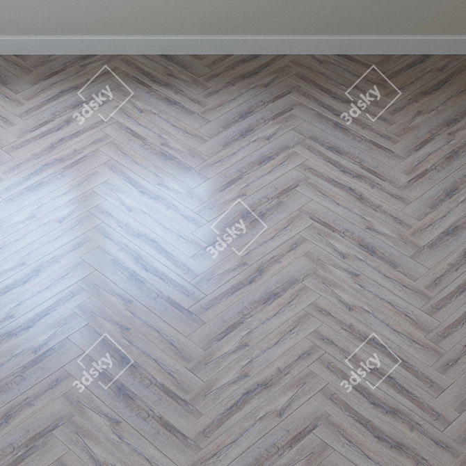 Vintage Bleached Oak Parquet 3D model image 3