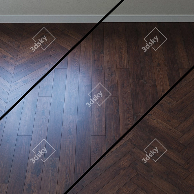 Rustic Chestnut Solid Parquet 3D model image 1