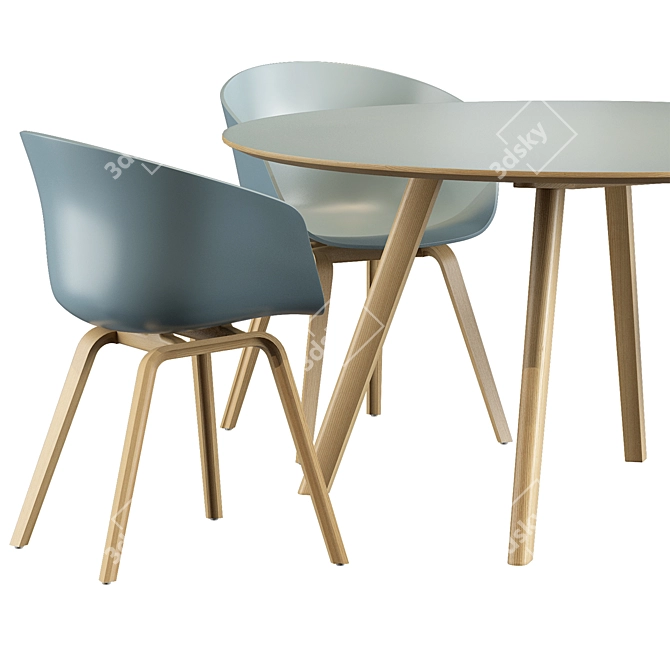 Modern Eco Chair & Round Table 3D model image 3