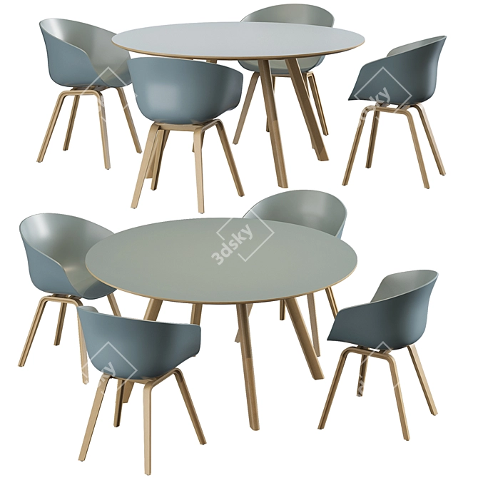 Modern Eco Chair & Round Table 3D model image 4