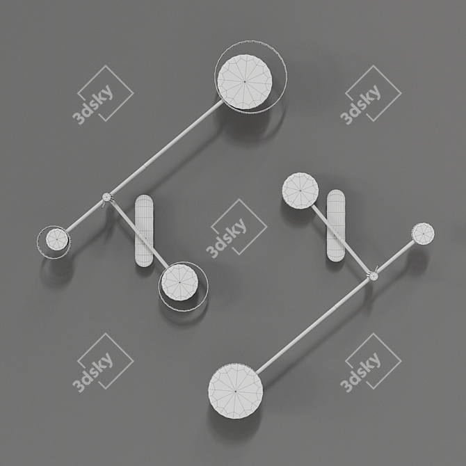 Sleek TINT TRIO Lamps by Lampatron 3D model image 4