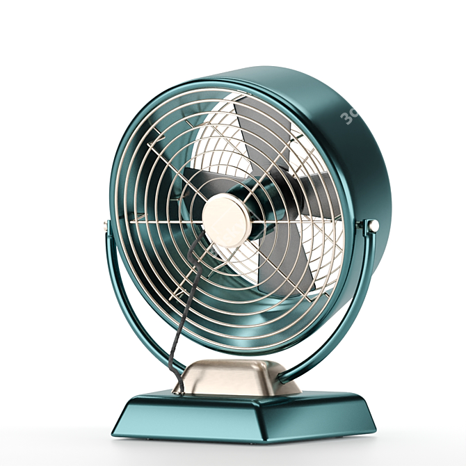 Retro-Inspired Air Circulator 3D model image 2