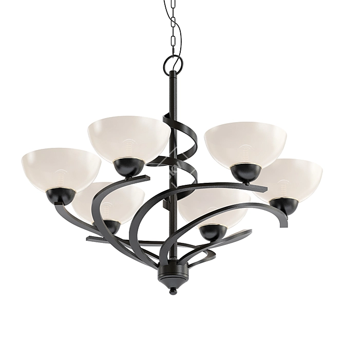 Elegant Dark Mocha Chandelier - Franklin 3D model image 1