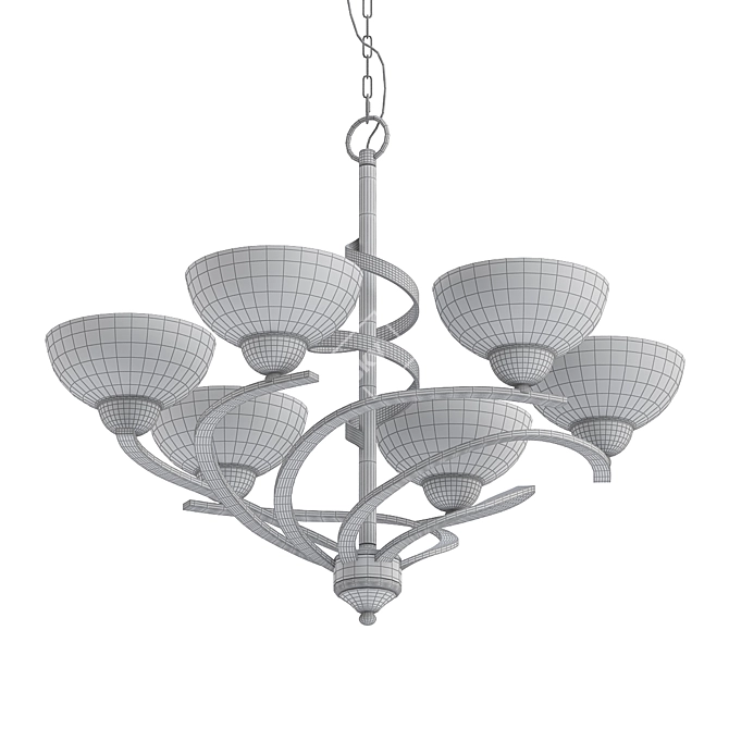 Elegant Dark Mocha Chandelier - Franklin 3D model image 2