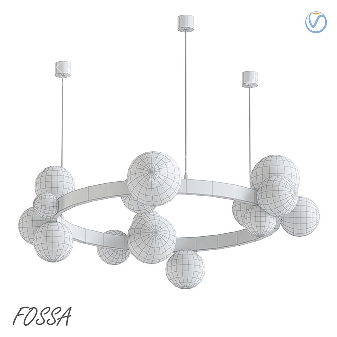 Sleek Designer Ceiling Light 3D model image 2
