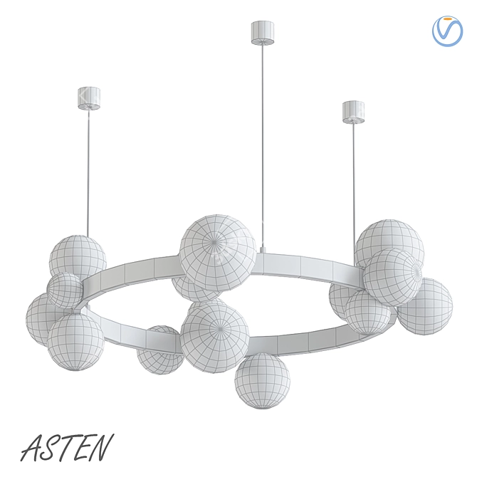 Sleek Designer Ceiling Light 3D model image 4