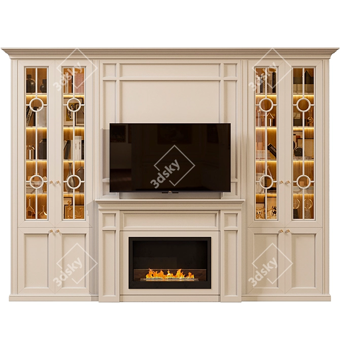 Elegant Neoclassical TV Wall 3D model image 4