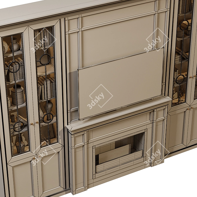 Elegant Neoclassical TV Wall 3D model image 7