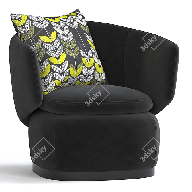 Modern Crescent Swivel Chair 3D model image 1