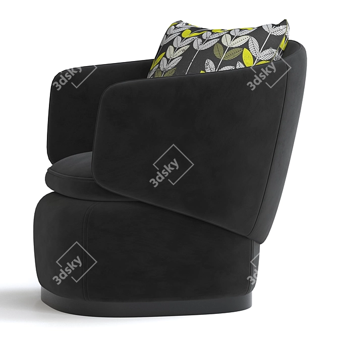 Modern Crescent Swivel Chair 3D model image 3