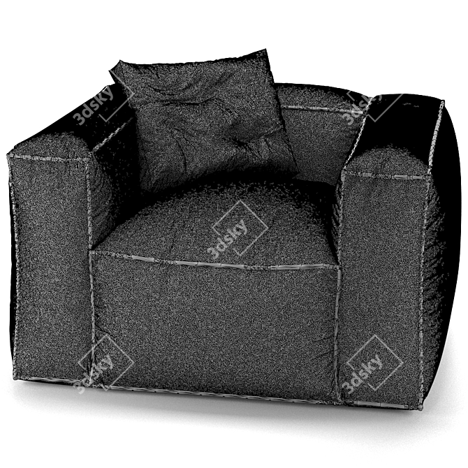 Stylish Tavola Pouf Set 3D model image 5