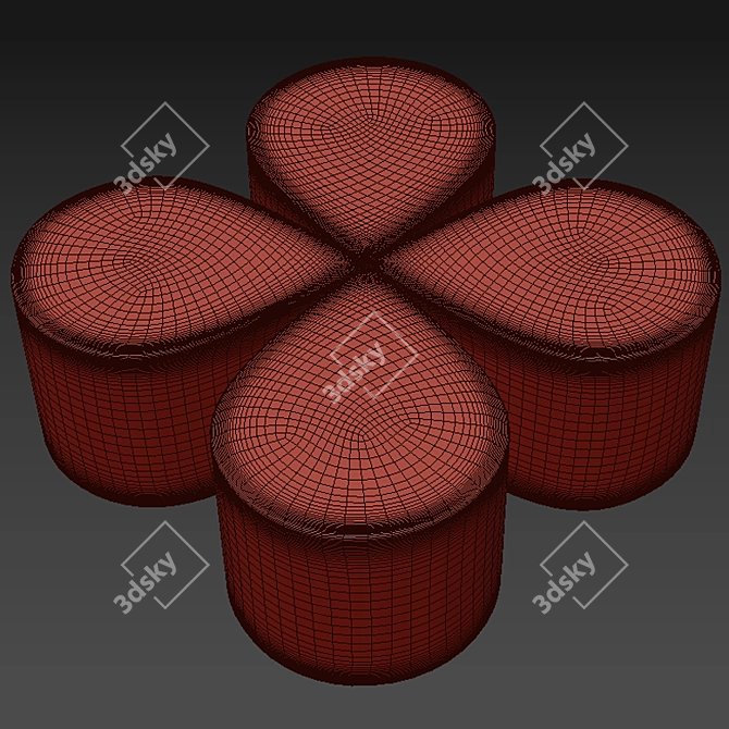 Modern Teardrop Block End Table 3D model image 4