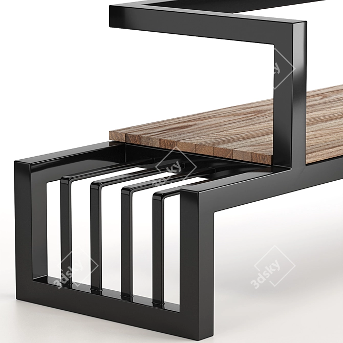 Urban Green Bench: Modern Furniture with Plants 3D model image 3