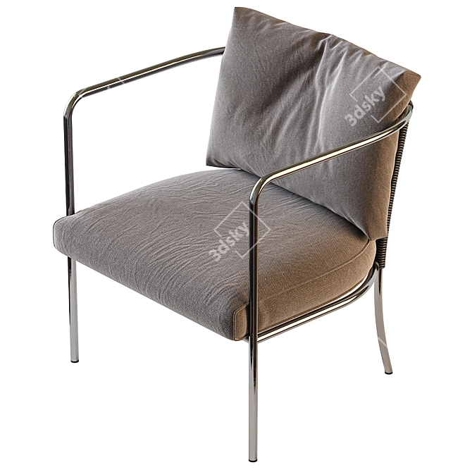 Café Garden Easy Chair: Stylish Seating Solution 3D model image 4