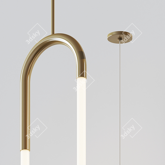 Huron Hanging Light: Sleek Aluminum Design 3D model image 2