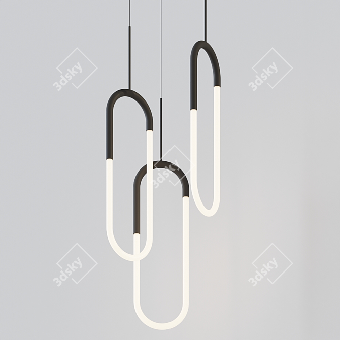 Huron Hanging Light: Sleek Aluminum Design 3D model image 3