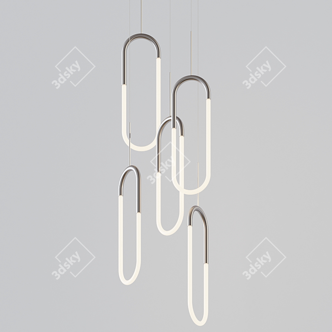 Huron Hanging Light: Sleek Aluminum Design 3D model image 4