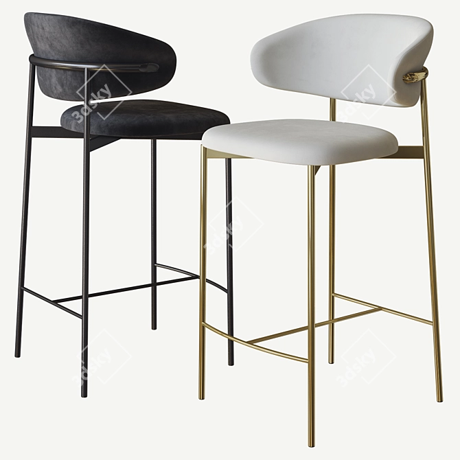 Sleek Oleandro Stool: Calligaris 3D model image 1