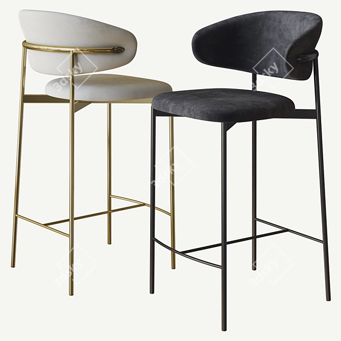 Sleek Oleandro Stool: Calligaris 3D model image 3