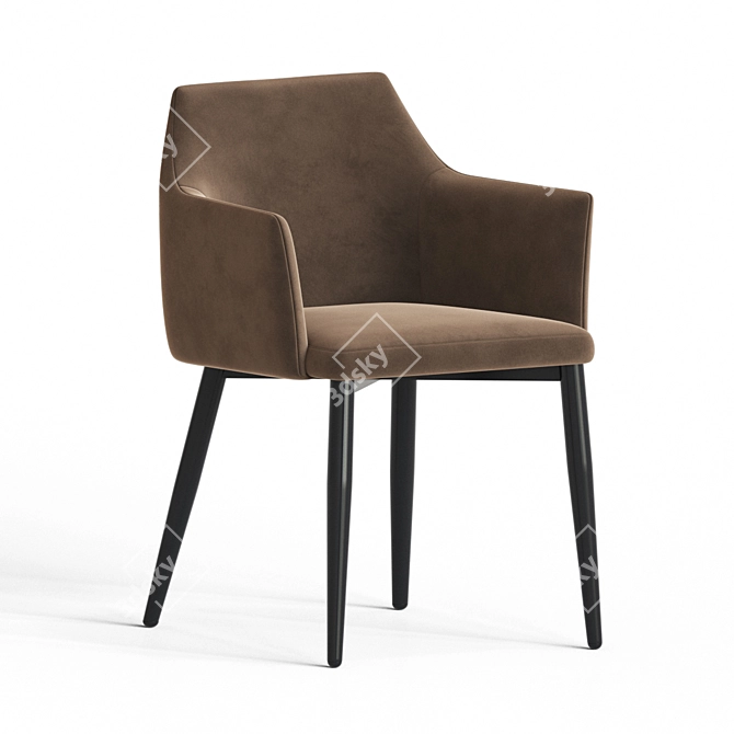 Arizona Velvet Dining Chair 3D model image 3