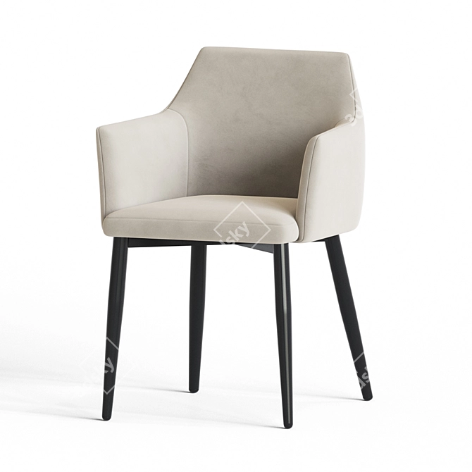 Arizona Velvet Dining Chair 3D model image 4